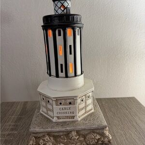 Lefton Black and White Lighthouse Decor